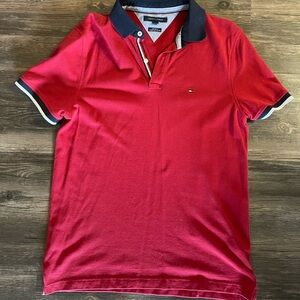 Tommy Hilfiger Men's Polo in Red with Navy Accents